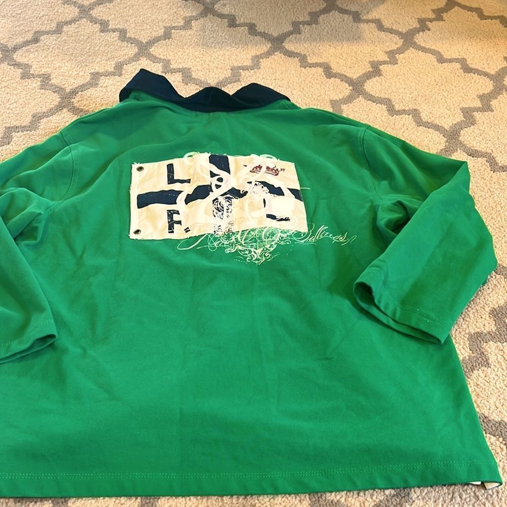 Lauren Ralph Lauren MCMLXVII Green Polo Shirt Size XL embroidered ,patch on back - Picture 4 of 8